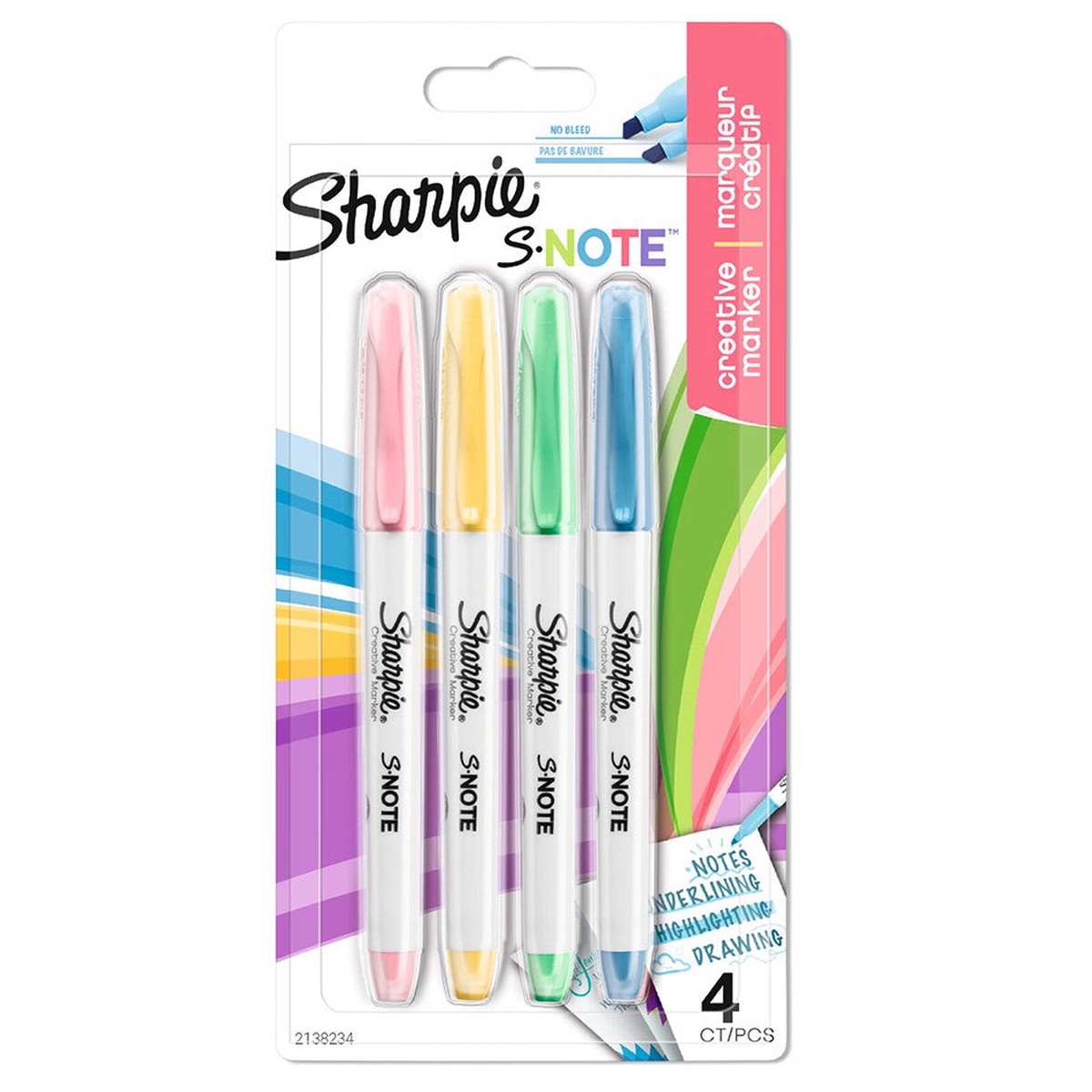 Sharpie S-Note Chisel Tip Marker Assorted Set of 4