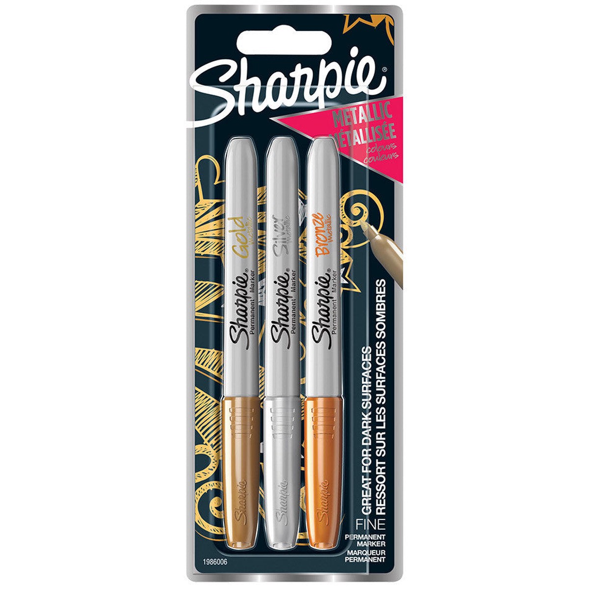 Sharpie Metallic Permanent Marker Assorted Set of 3