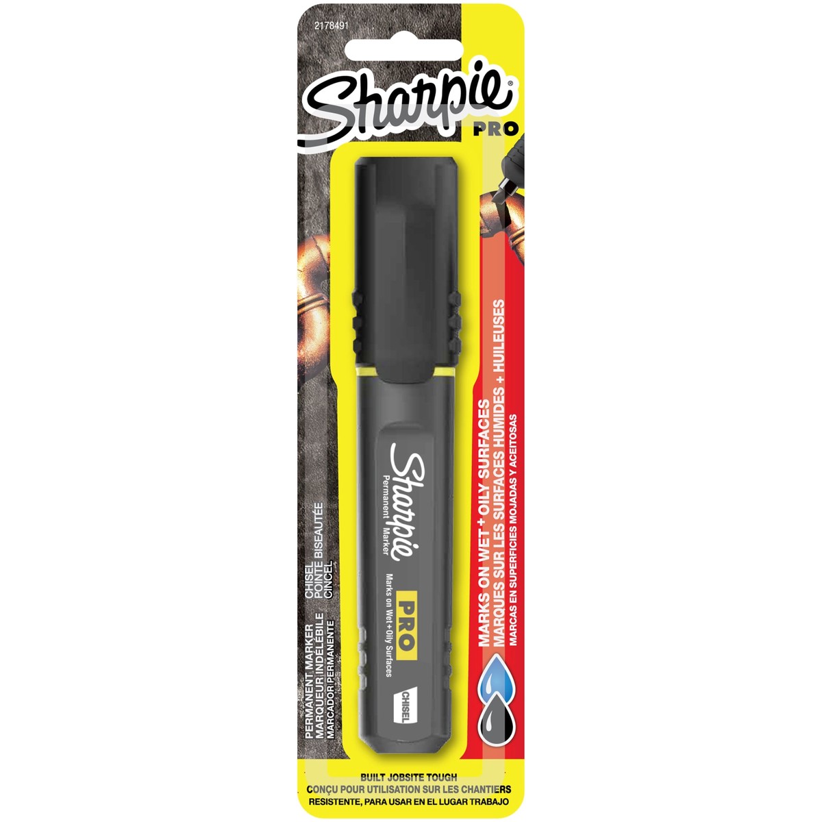 Sharpie Pro Permanent Marker Chisel Tip Black Box of 4