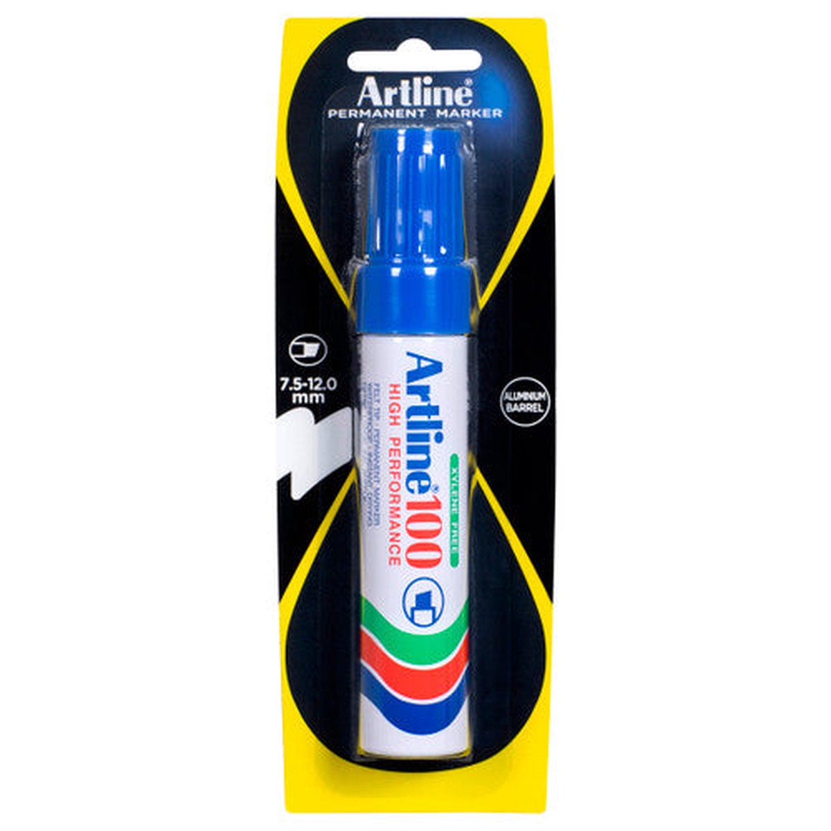 Artline 100 Permanent Marker 12mm Chisel Nib Blue