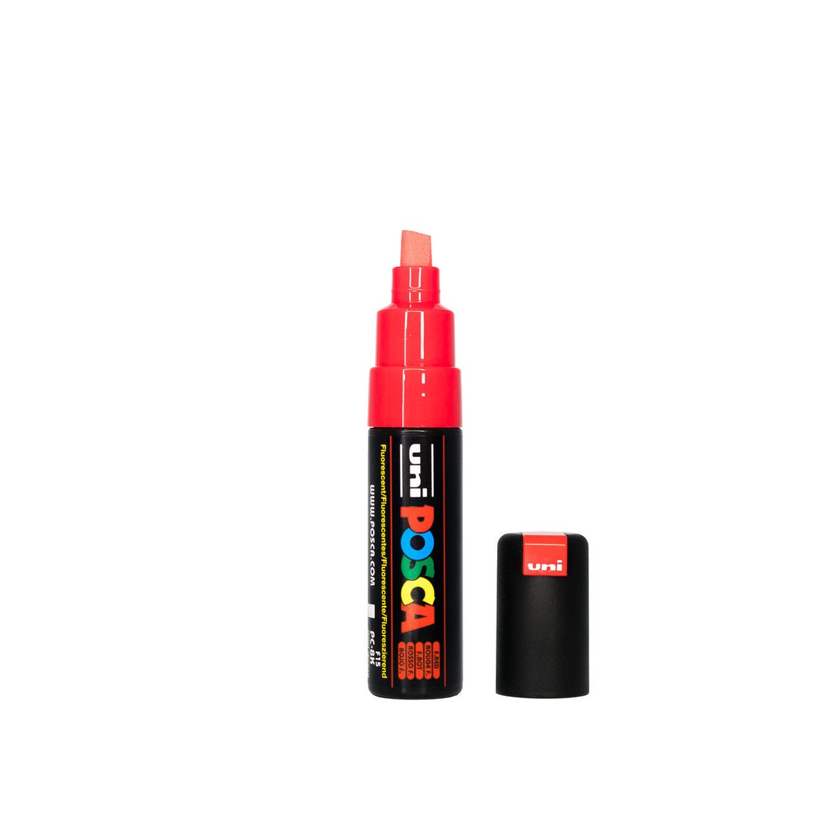 POSCA PC-8K Paint Marker Broad Chisel Tip Fluoro Red