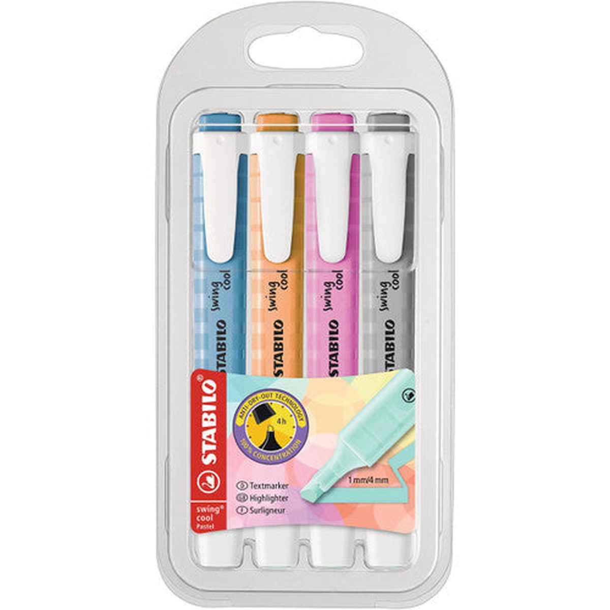 Stabilo Swing Cool Pastel Highlighter Assorted 5 x 4 Pack Wallets