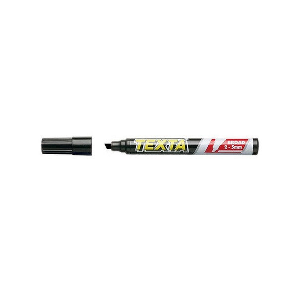 Texta Permanent Markers Chisel Tip Black Box of 12