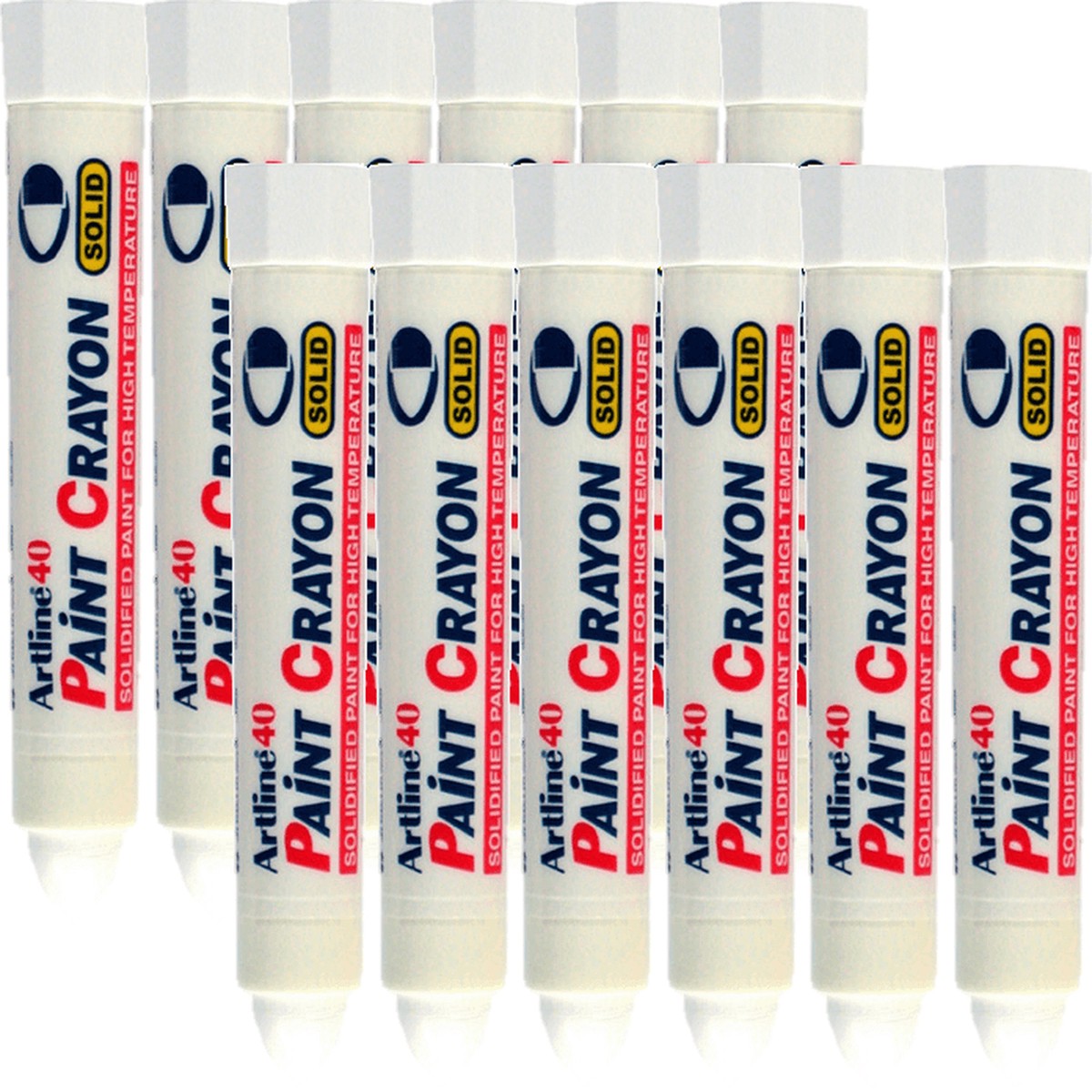 Artline 40 Permanent Paint Crayon Solid White Box 12
