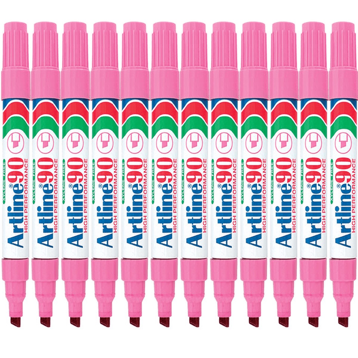 Artline 90 Permanent Marker Chisel Tip 2-5mm Pink Box 12