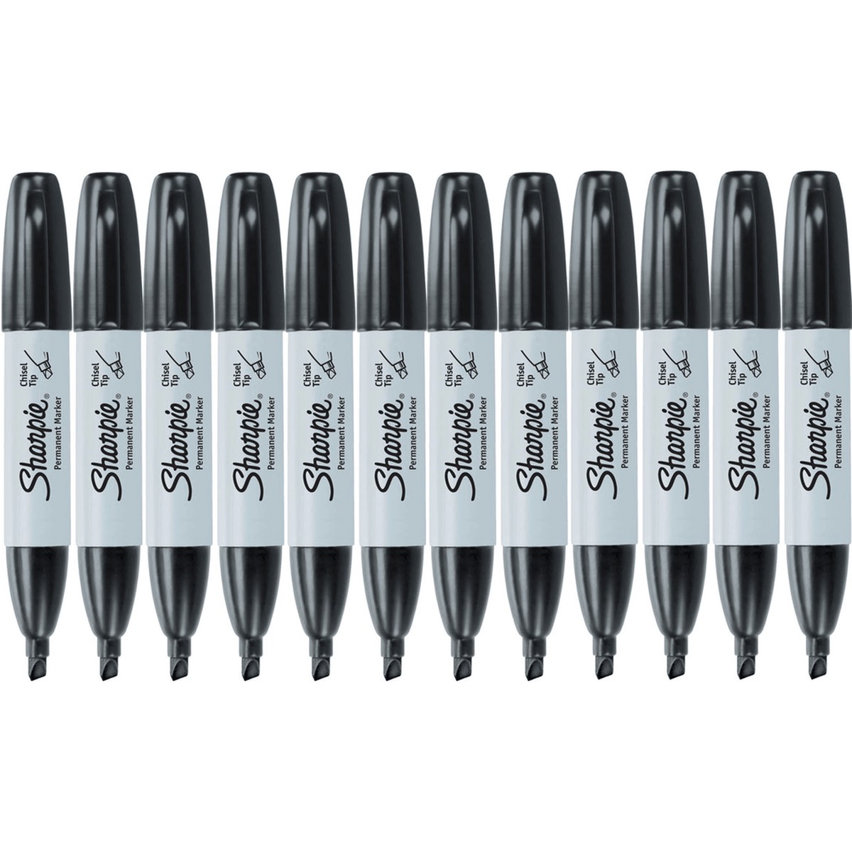 Sharpie Permanent Marker Chisel Point Broad Black Box 12