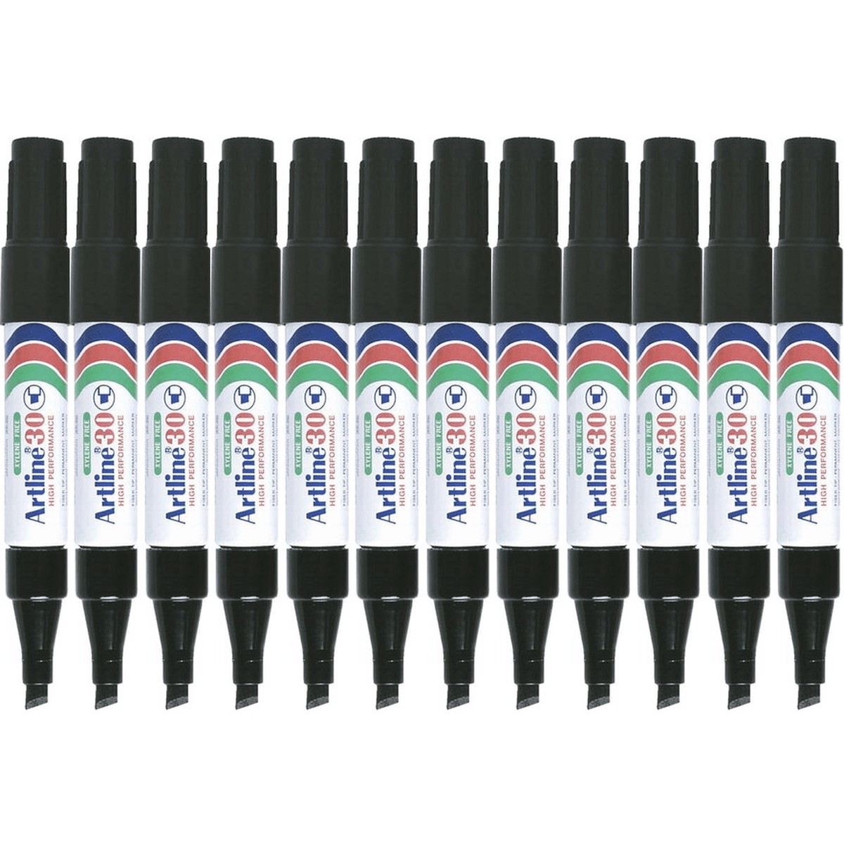 Artline 30 Mini Permanent Marker Chisel 5mm Black Box 12