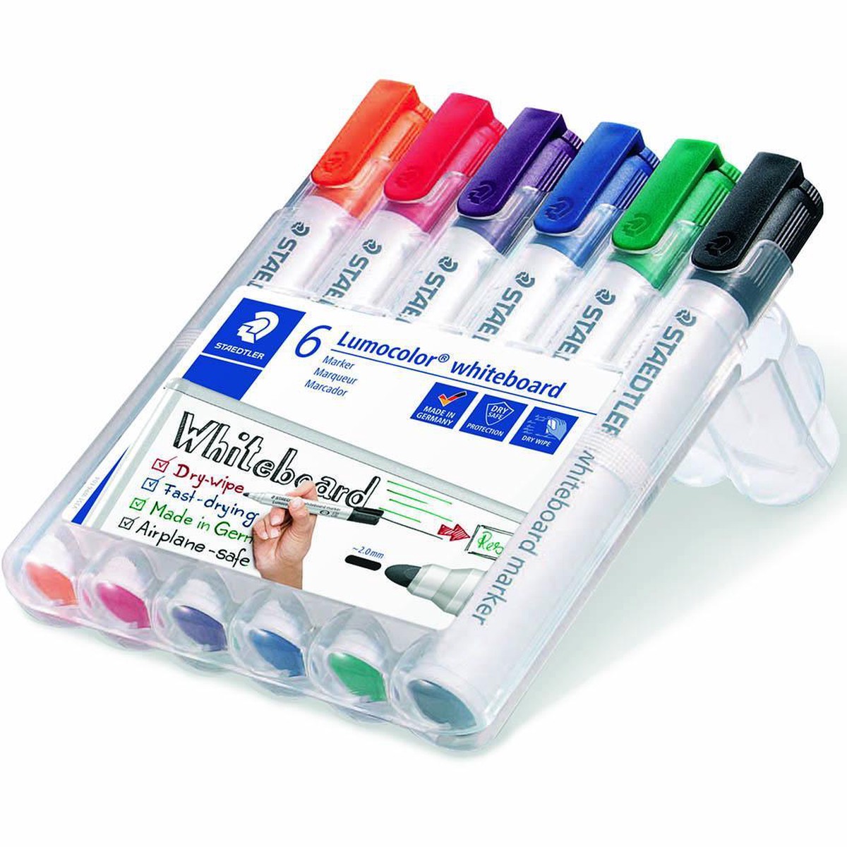 Staedtler 351 Lumocolor Whiteboard Marker Chisel Point Assorted Wallet 6