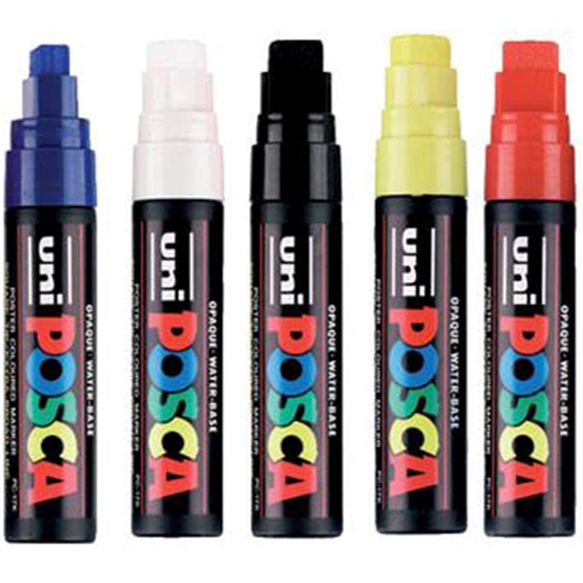 Uni Pc-17K Posca Poster Marker Extra Broad Chisel Tip 15Mm Assorted Box 5