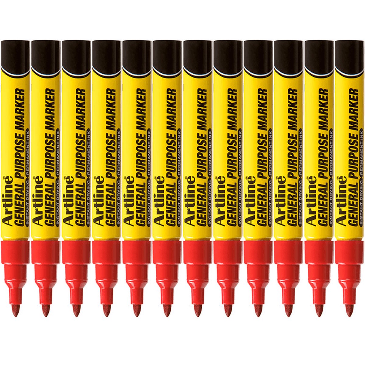 Artline General Purpose Permanent Marker Red Box 12