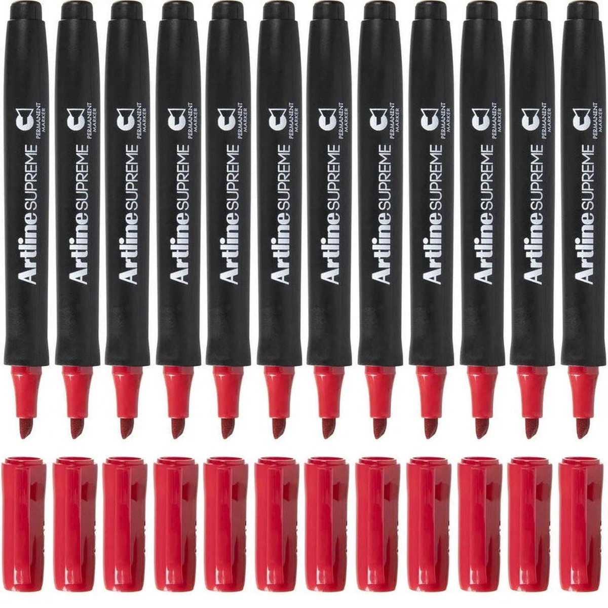 Artline Supreme Permanent Marker Chisel Red Box 12