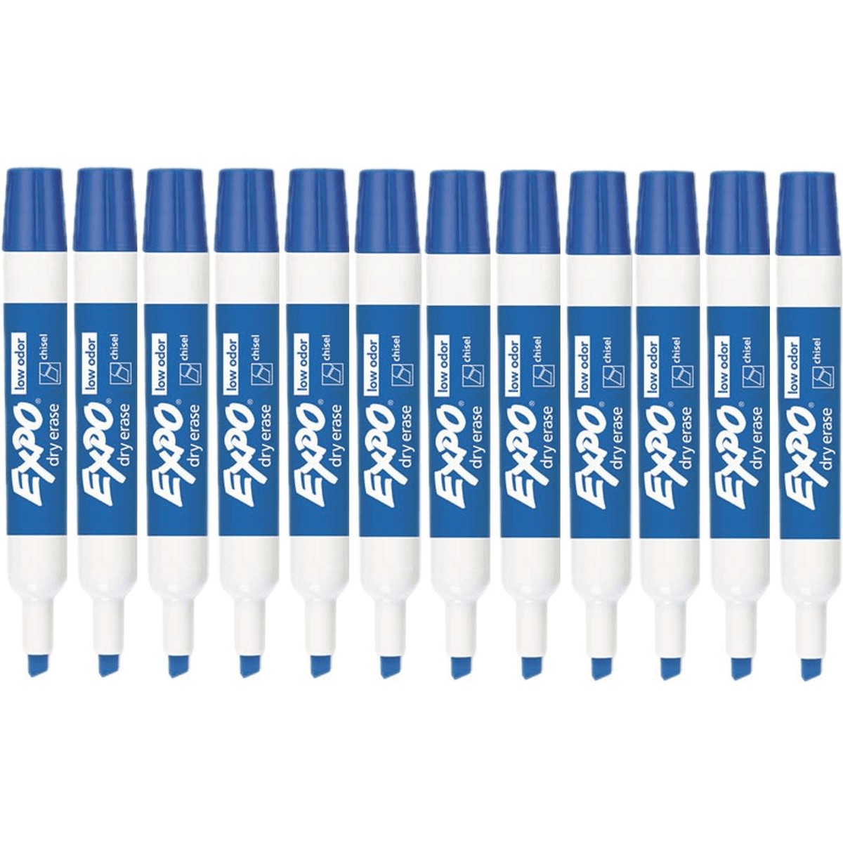 Expo Whiteboard Marker Chisel Tip Blue Box 12