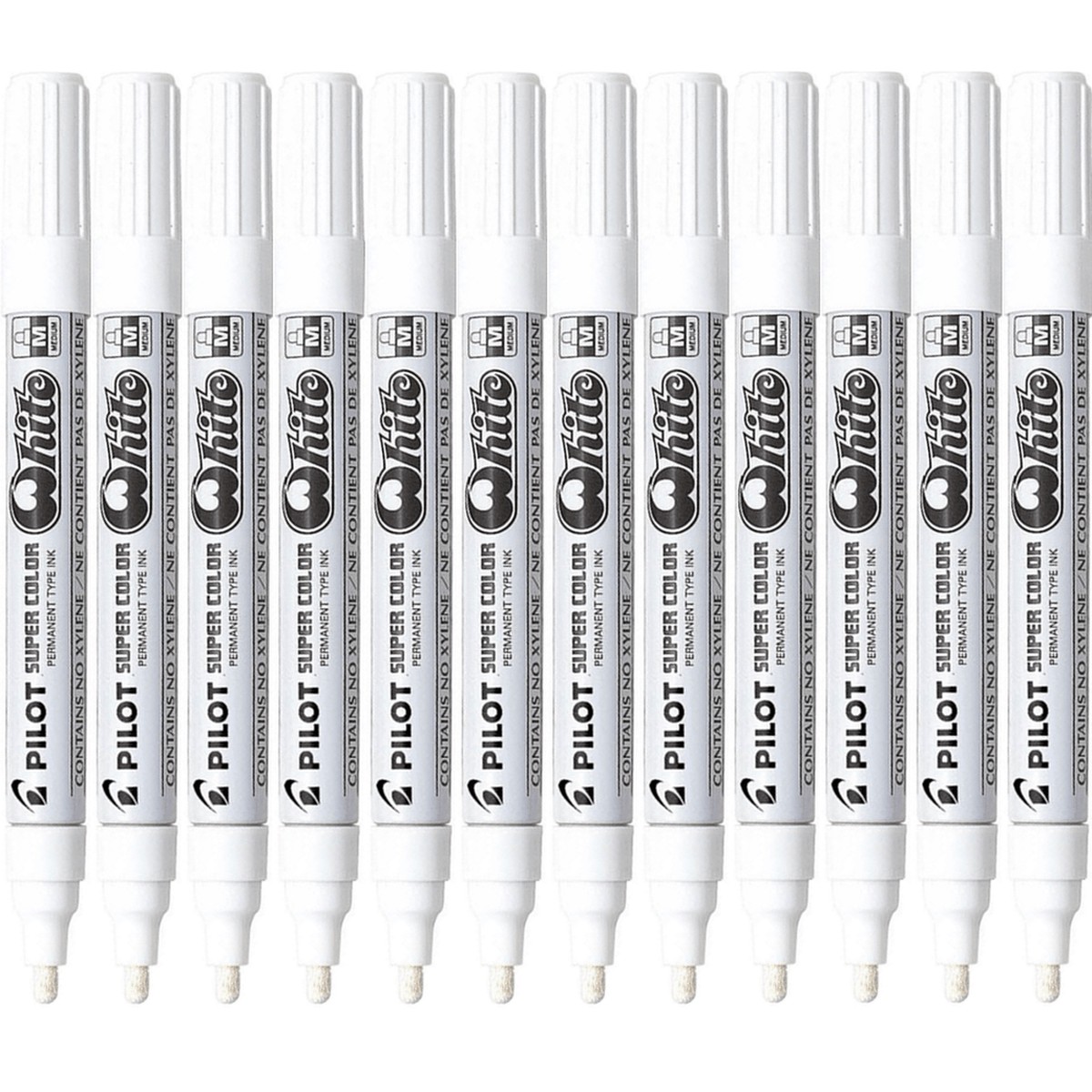 Pilot Super Colour Permanent Marker Medium 4.5mm White Box 12