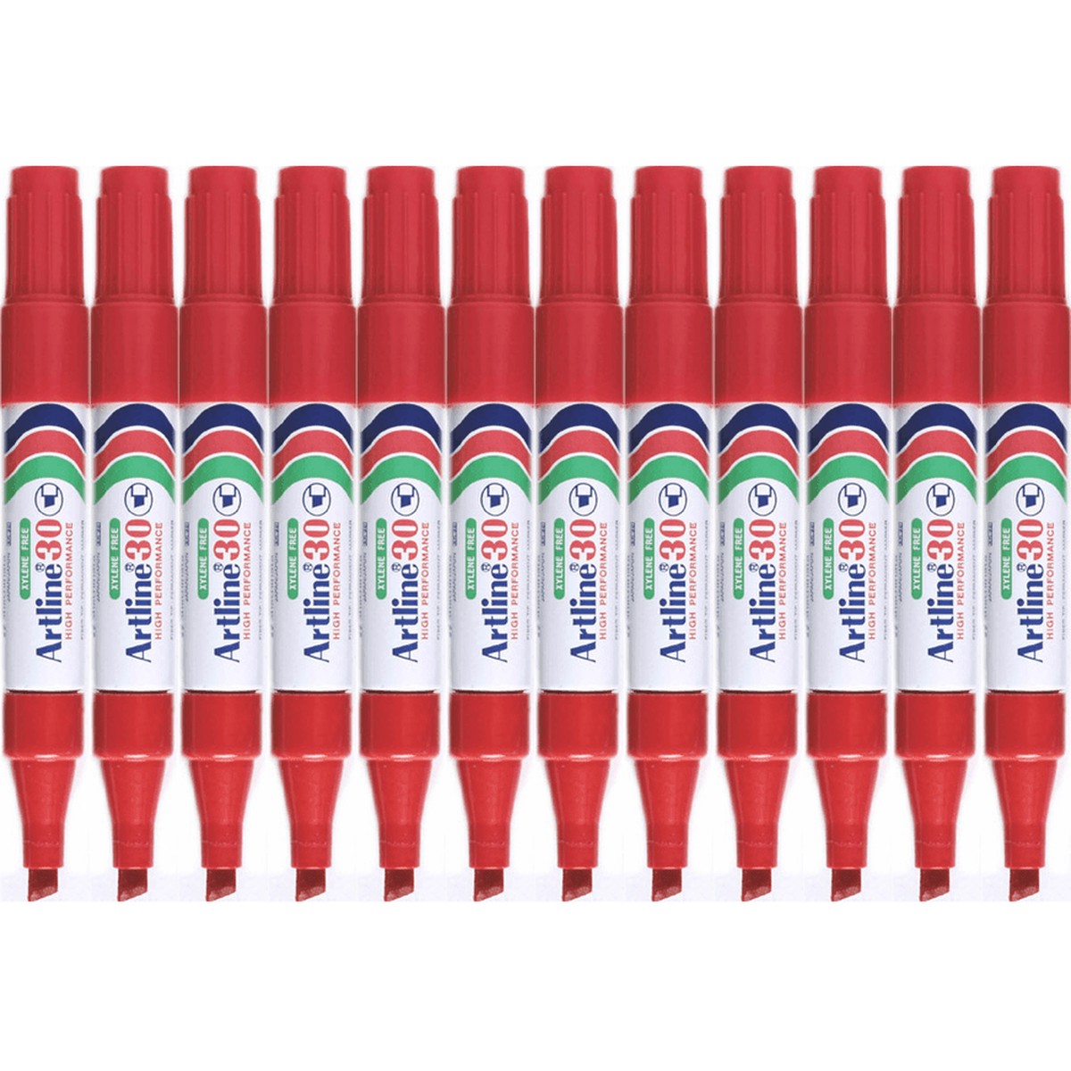 Artline 30 Mini Permanent Marker Chisel 5mm Red Box 12