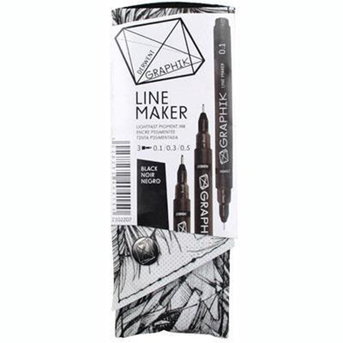 Derwent Graphik Linemaker Black Pack 3