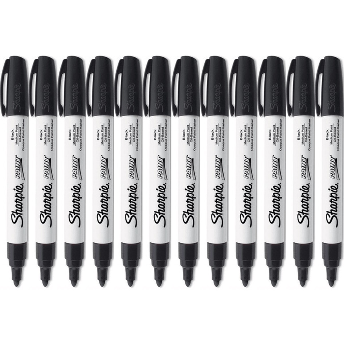 Sharpie Paint Marker Oil Based Medium 1.5mm Black Pack 12