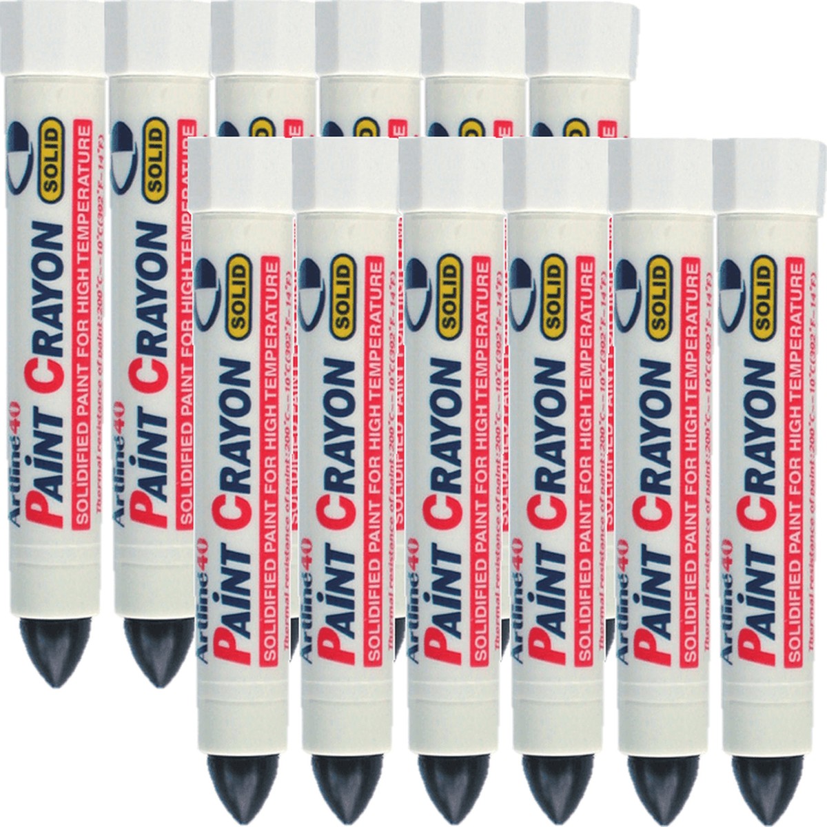 Artline 40 Permanent Paint Crayon Solid Black Box 12