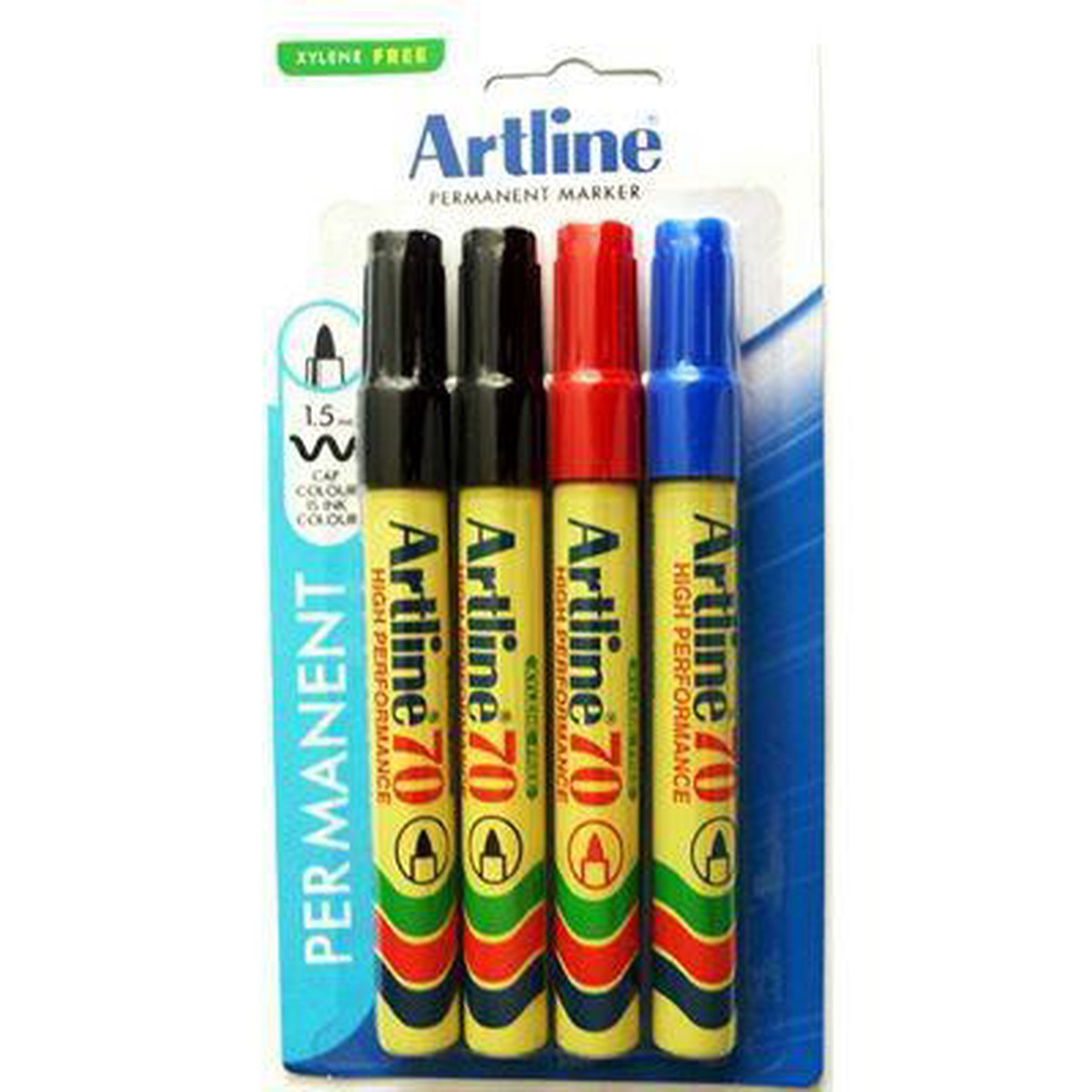 Artline 70 Permanent Marker 1.5Mm Bullet Assorted Pack 4