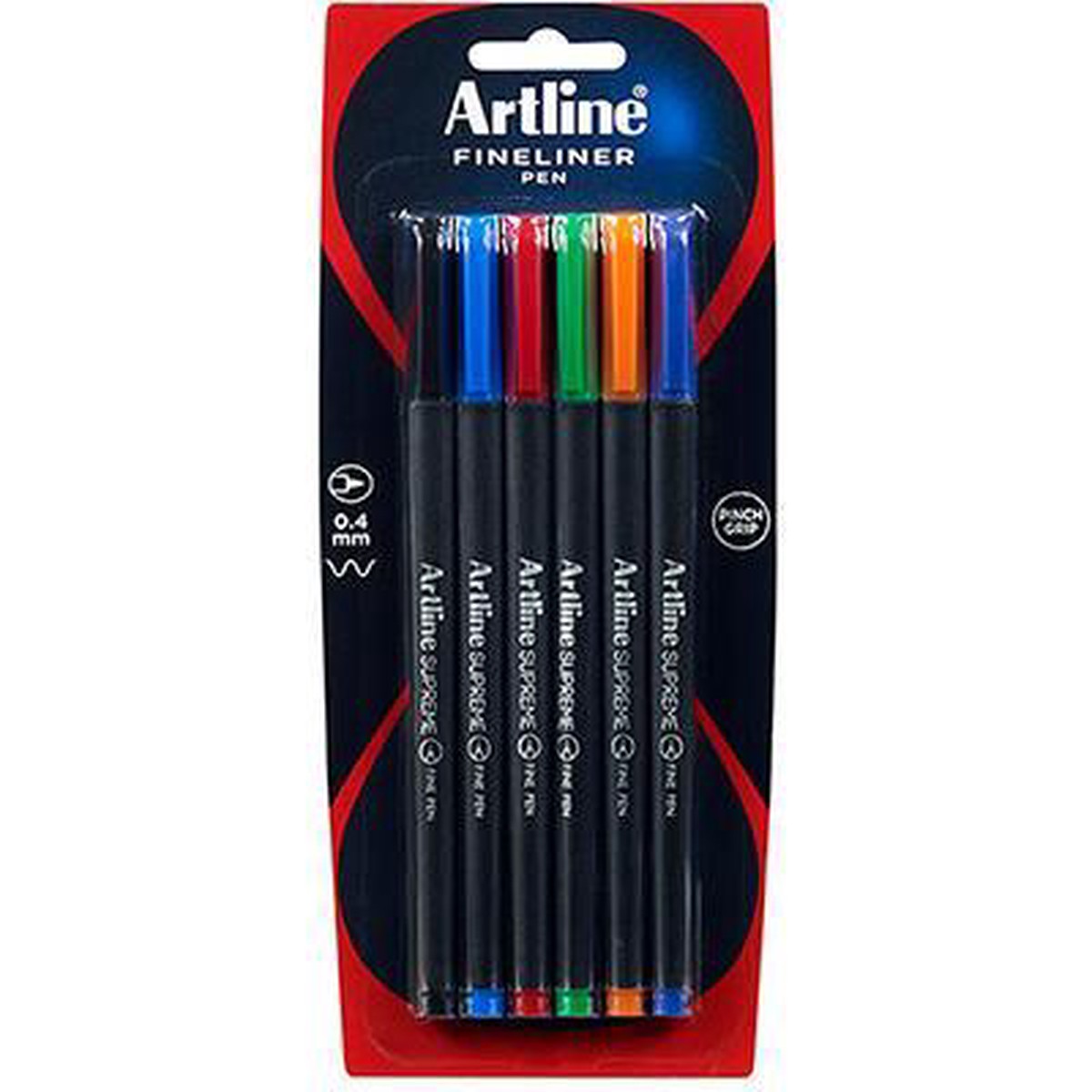 Artline Supreme Fineline Pen Assorted Pack 6