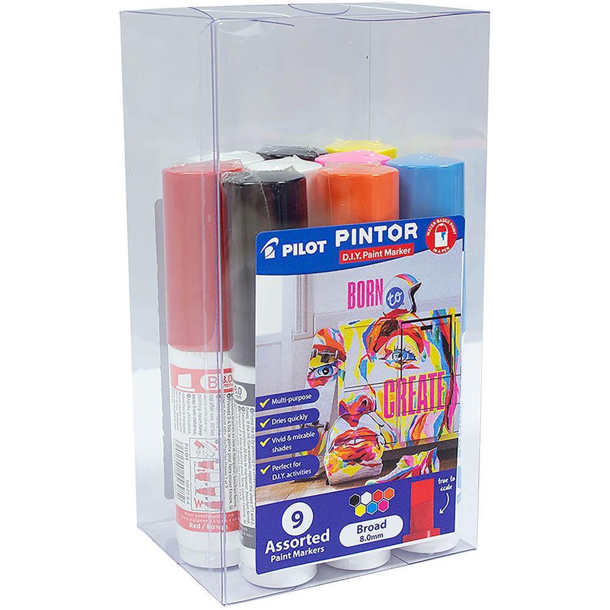 Pilot Pintor Paint Marker Broad Chisel Tip 8.0Mm Assorted Pack 9