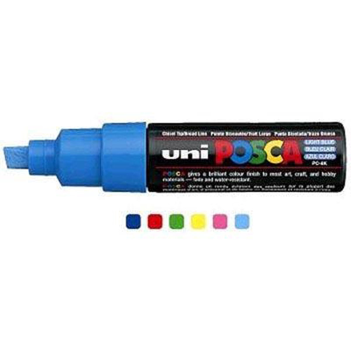 Uni Pc-8K Posca Poster Marker Broad Chisel Tip 8Mm Assorted Box 6