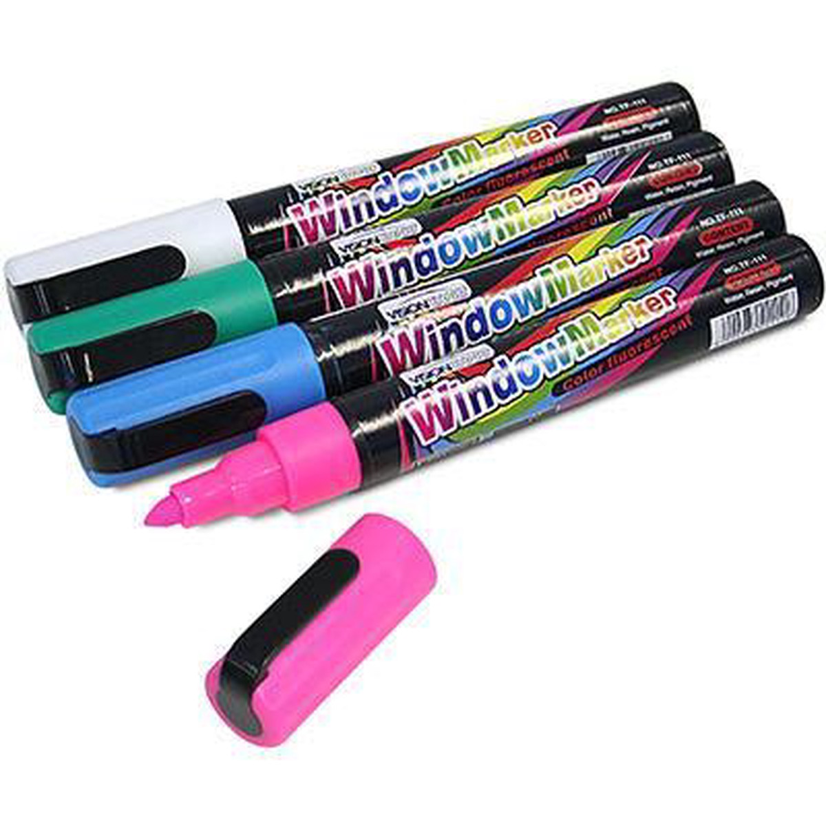 Visionchart Glassboard Marker Bullet Fluoro Assorted Pack 4