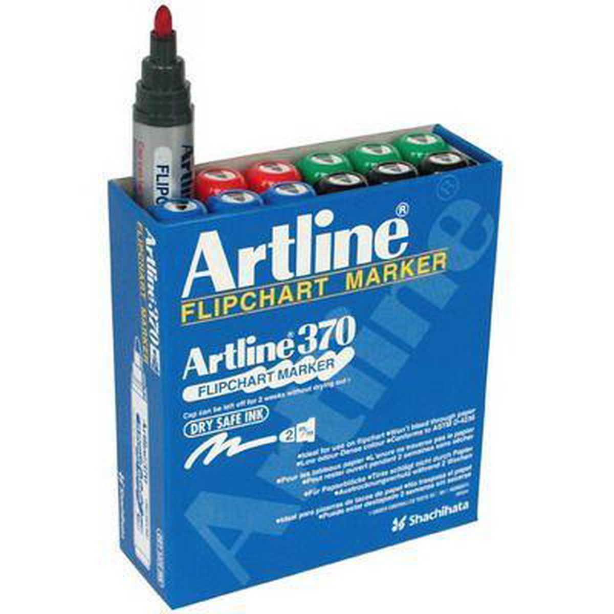 Artline 370 Flipchart Marker 2Mm Bullet Assorted Box 12