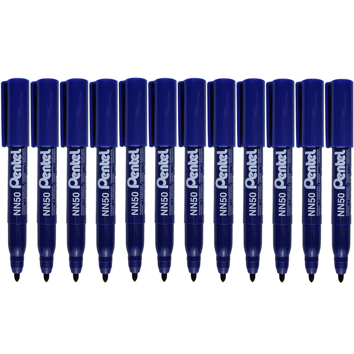 Pentel NN50 Permanent Marker Bullet Tip Point Blue Box 12