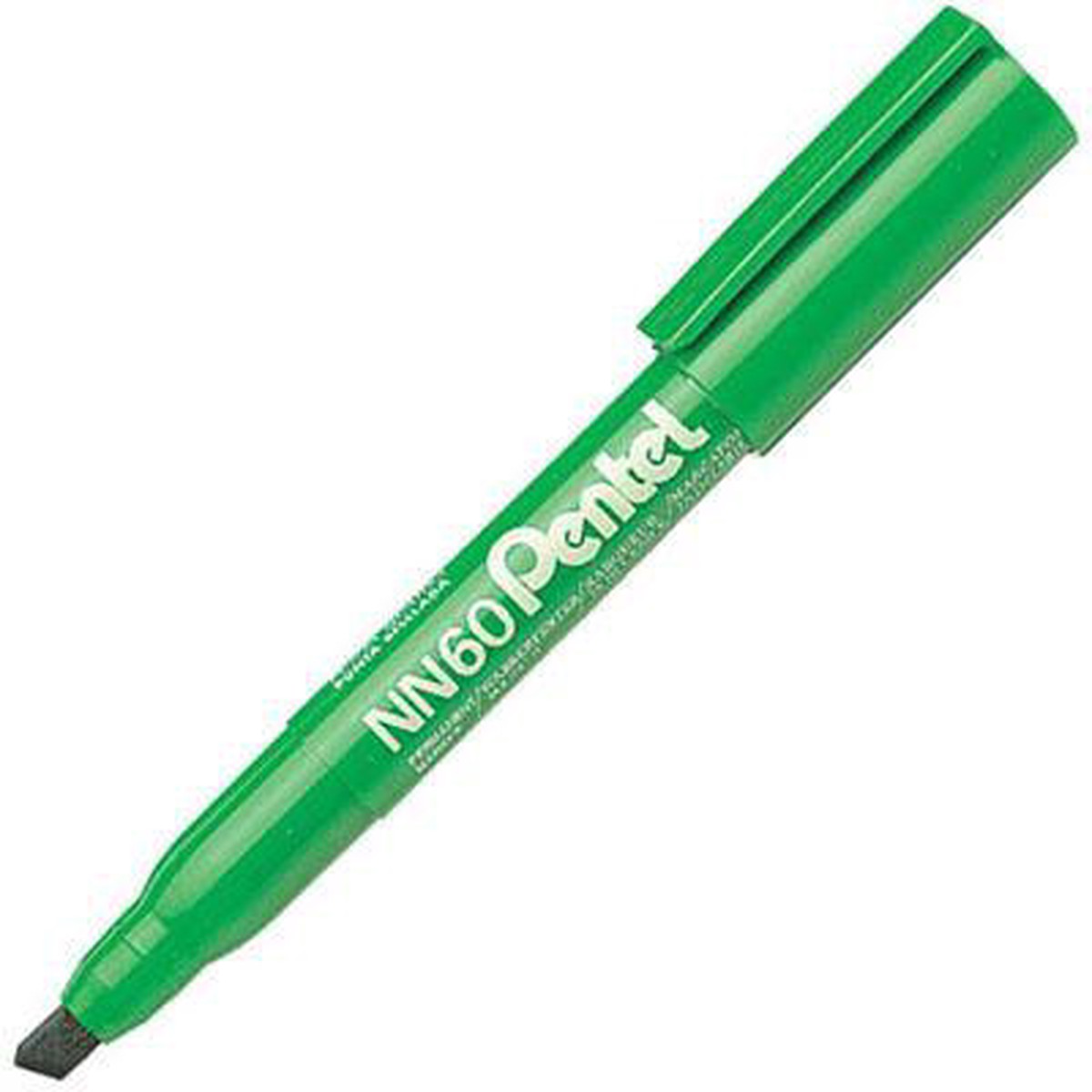 Pentel Nn60 Green Label Permanent Marker Chisel Point Green Box 12