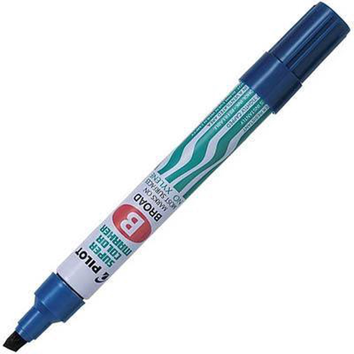 Pilot Sca-B Super Colour Permanent Marker Chisel Broad 5.0Mm Blue Box 12