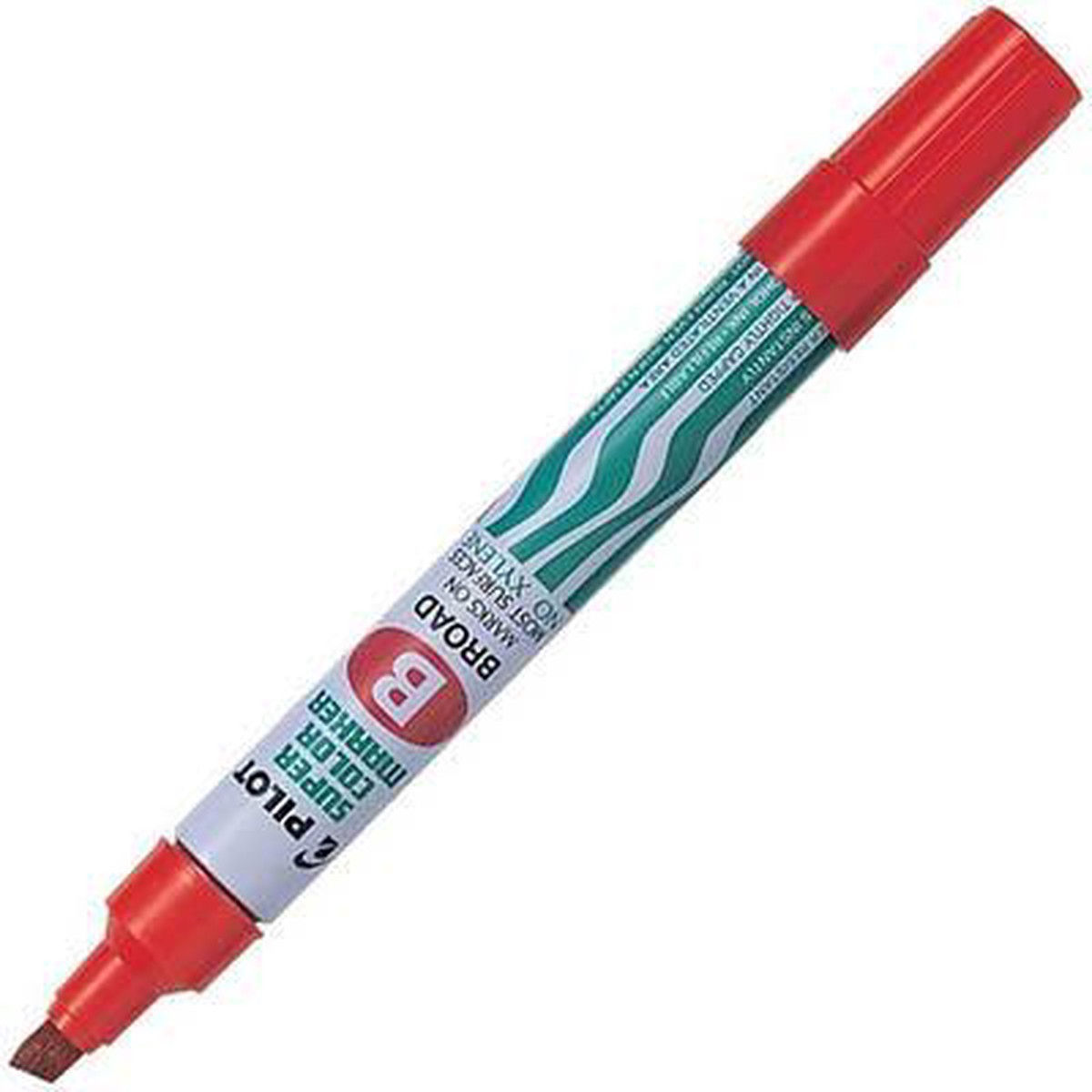 Pilot Sca-B Super Colour Permanent Marker Chisel Broad 5.0Mm Red Box 12