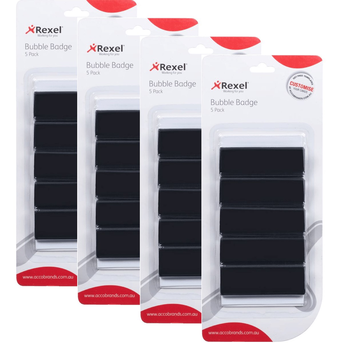 Rexel Bubble ID Name Identification Badge With Pin Pack 20