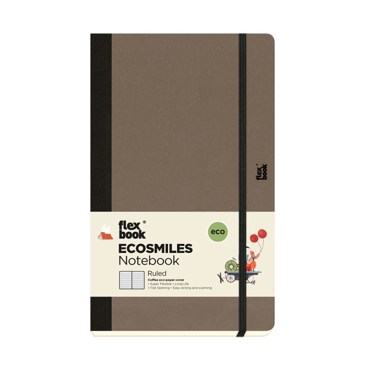 Flexbook Ecosmiles Ruled Notebook Medium Coffee