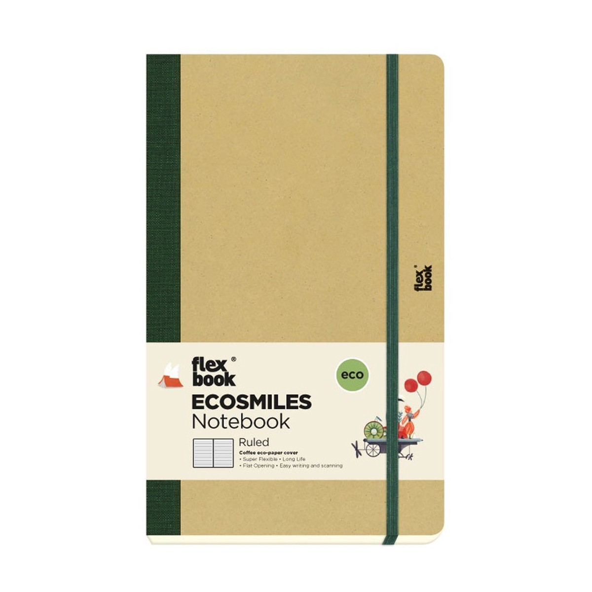 Flexbook Ecosmiles Ruled Notebook Medium Olive
