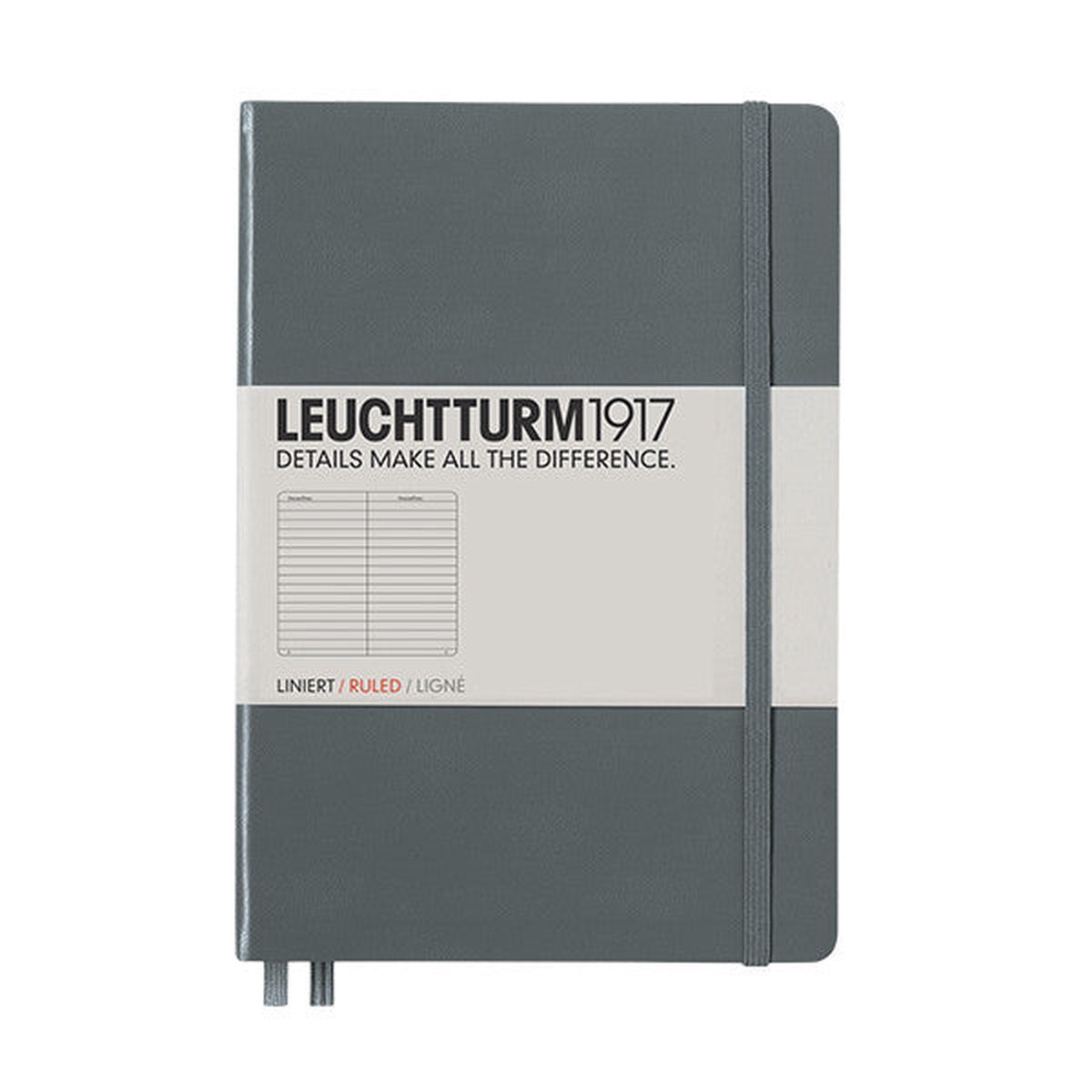 LEUCHTTURM1917 Hardcover Notebook Medium Anthracite