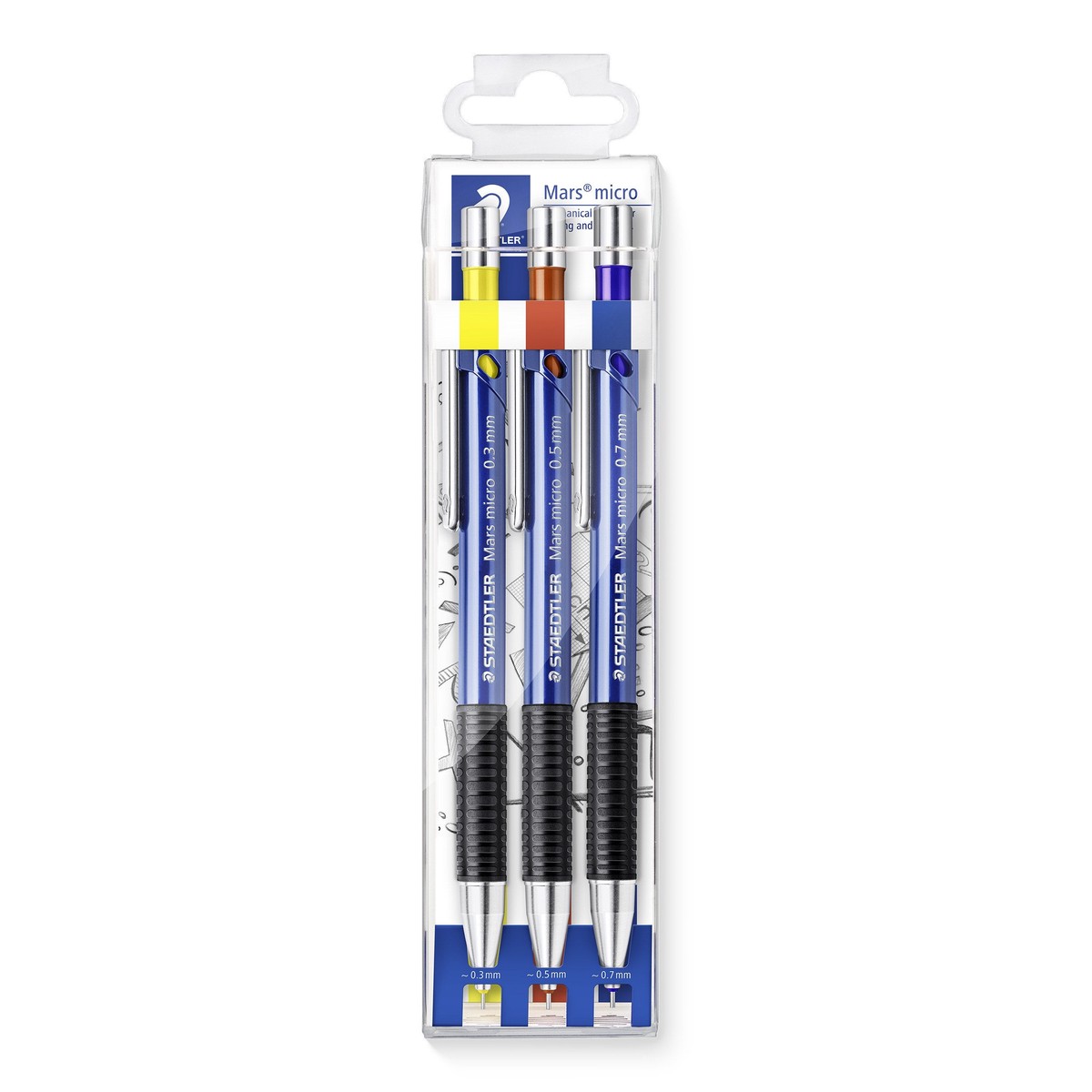 Staedtler Mars Micro Mechanical Pencil Wallet 3 Assorted Widths 775 SC WP3