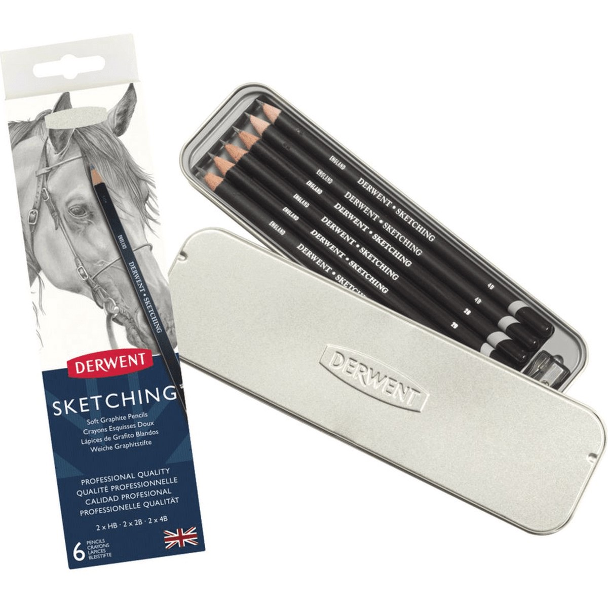 Derwent Soft Sketching Graphite Pencils Pack 6 Professional