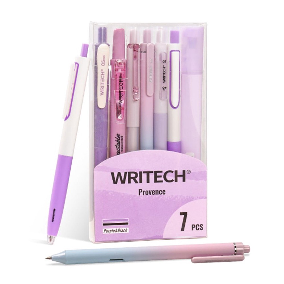 WRITECH 7 Piece Writing Set Pink and Black