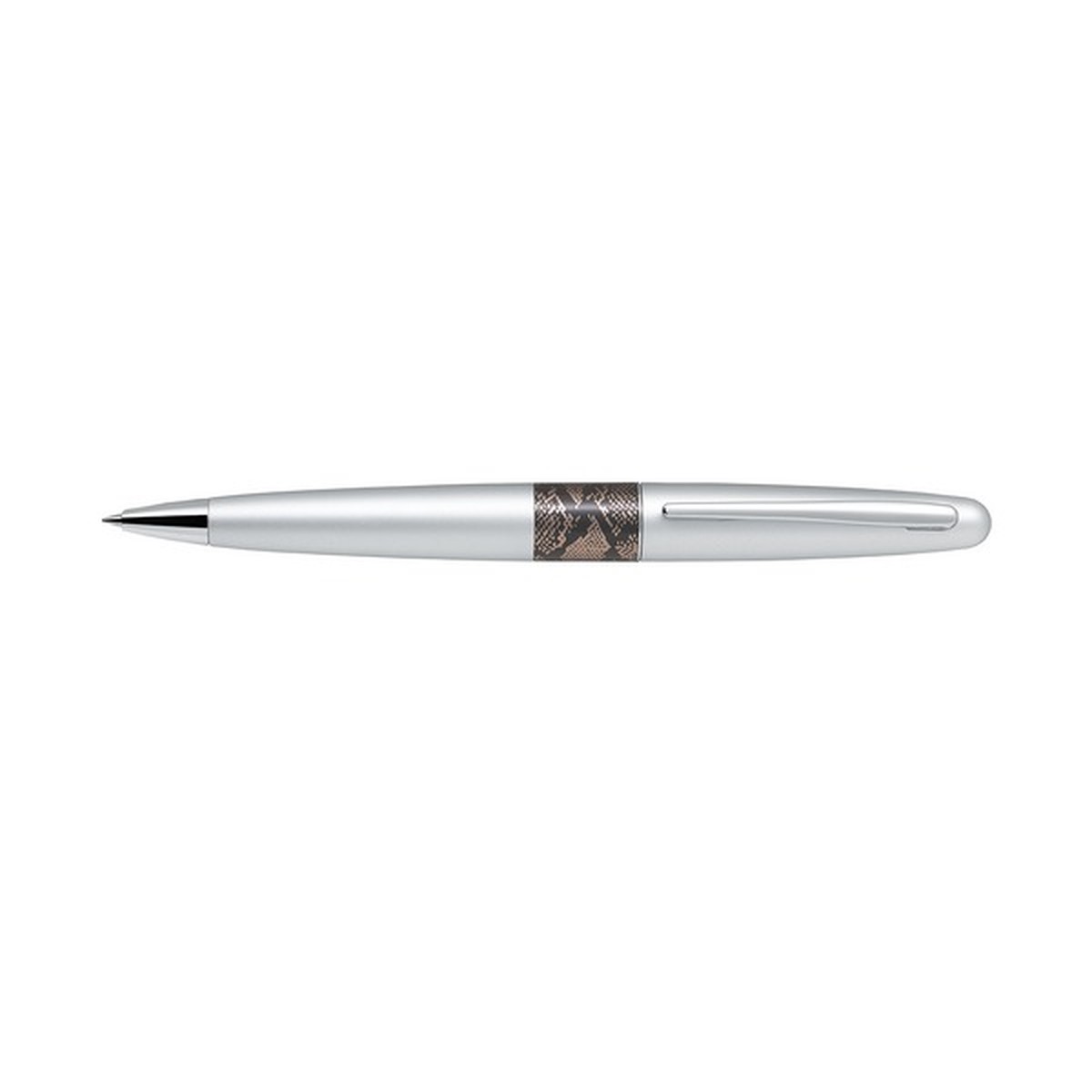 Pilot MR2 Premium Ballpoint Pen Medium Silver Python Barrel Black Ink