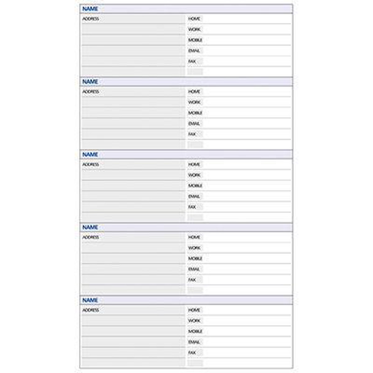 Debden Dayplanner Refill Phone Address A4