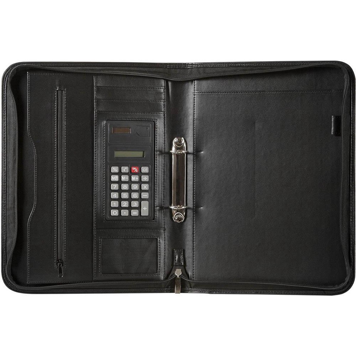 Spirax Zippered 2 Ring Compendium Folder A4 Black Professional