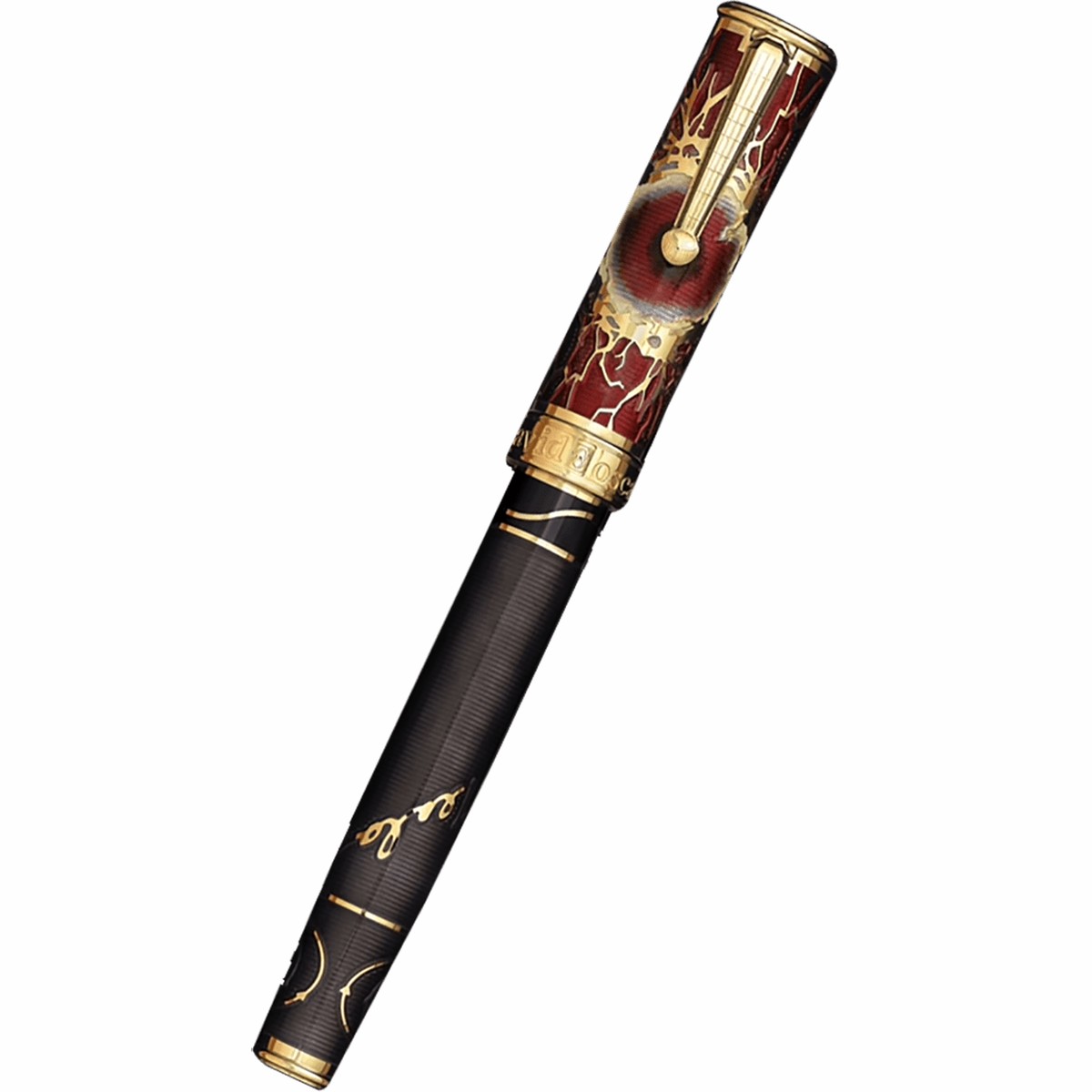 David Oscarson Tesla Rollerball Pen – Translucent Black – Gold Trim