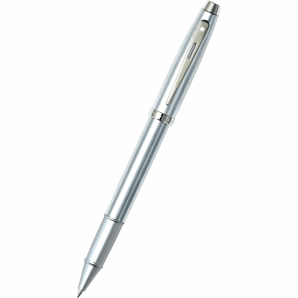 Sheaffer 100 Rollerball Pen – Brushed Chrome – Chrome Trim