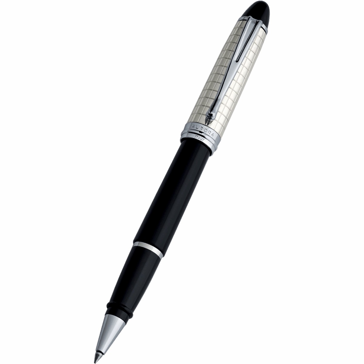 Aurora Ipsilon Rollerball Pen – Black (Quadra Pattern)
