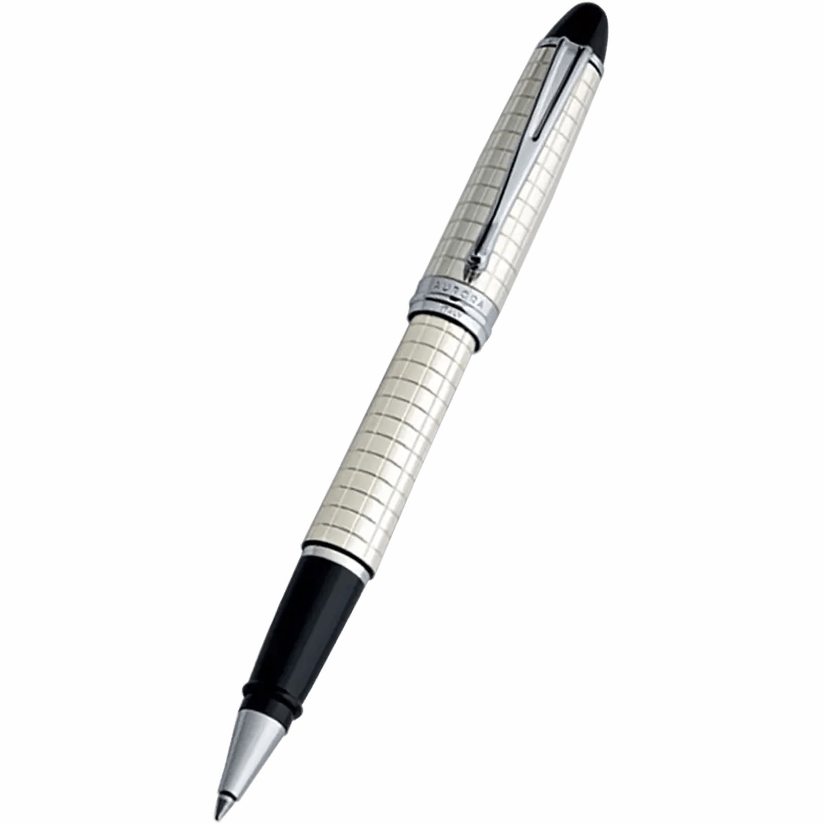 Aurora Ipsilon Rollerball Pen – Sterling Silver (Quadra Pattern)