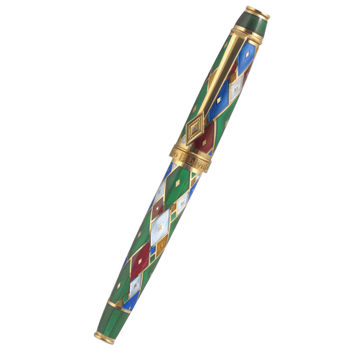 David Oscarson Harlequin Rollerball Pen – Emerald Green