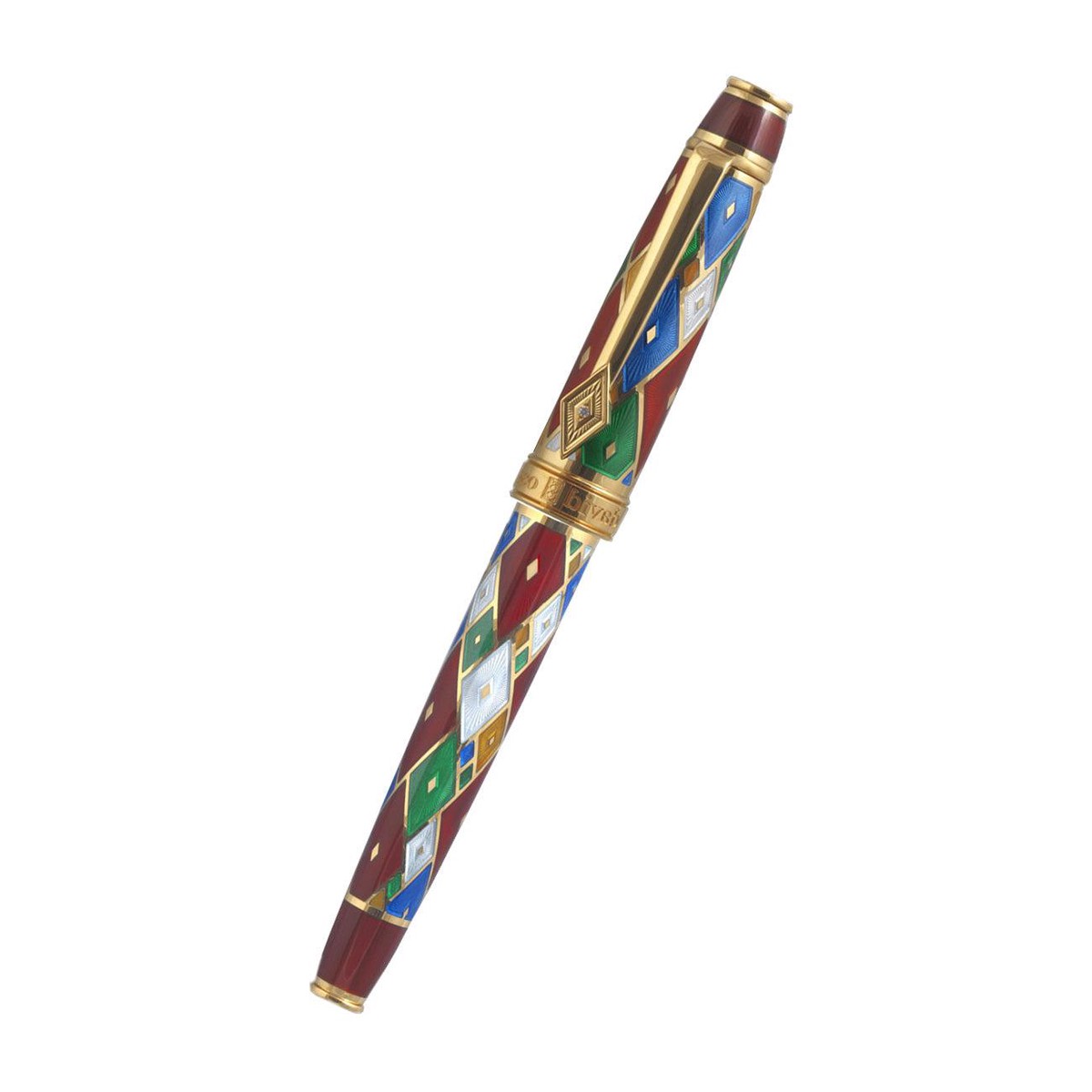 David Oscarson Harlequin Rollerball Pen – Ruby Red