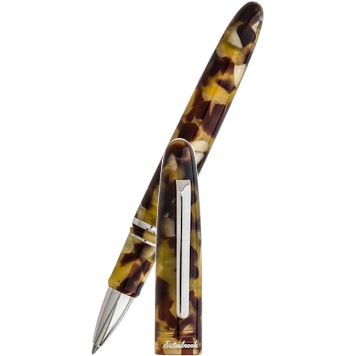 Esterbrook Estie Rollerball Pen – Tortoise – Chrome Trim
