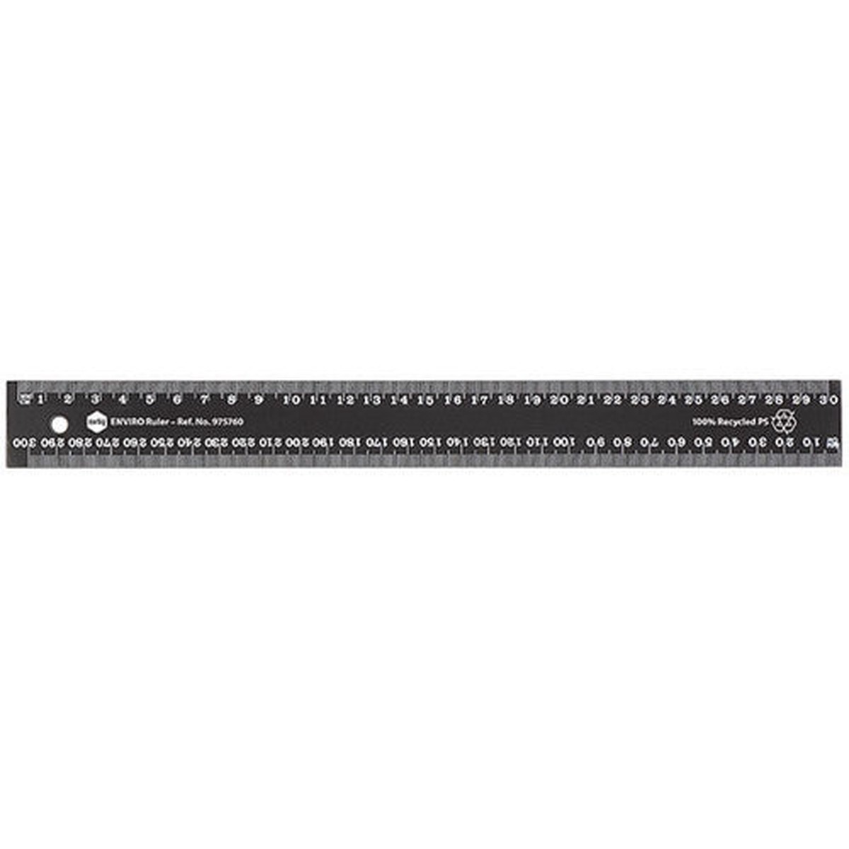Marbig Enviro Ruler 30cm Black