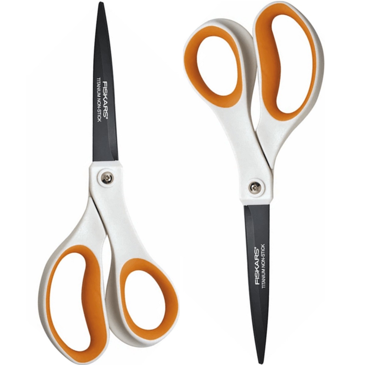 2 Pack Fiskars Titanium Non-Stick Premium Scissors 21cm